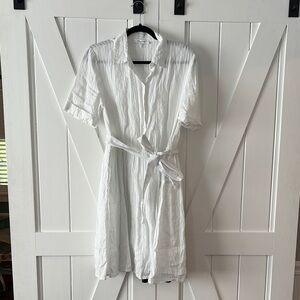 Frame Denim White Short-Sleeve shirt Dress